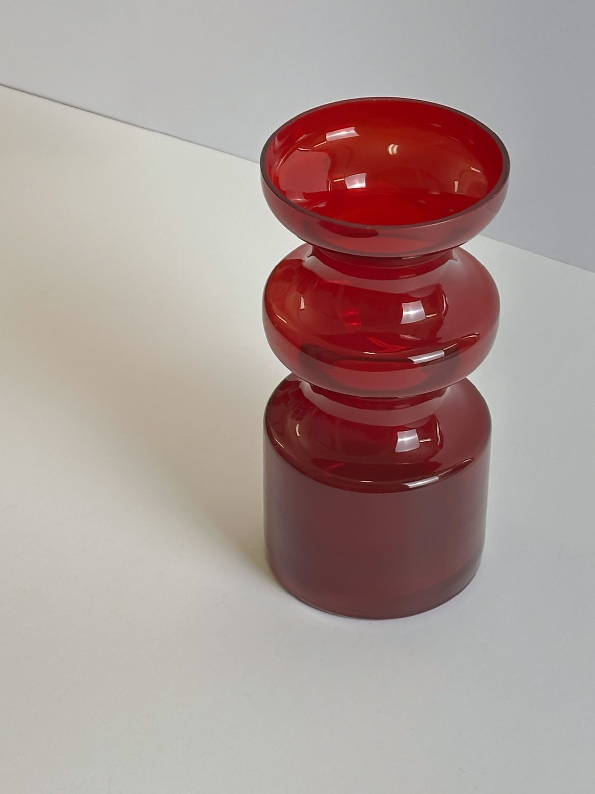 photo furniture 1960s Swedish Red Glass Vase By Per Olof Ström For Alsterfors