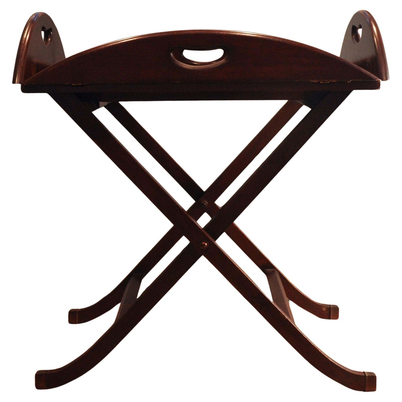 photo furniture Bevan Funnell English Military Campaign Design Butlers Tray With Folding X Frame Stand