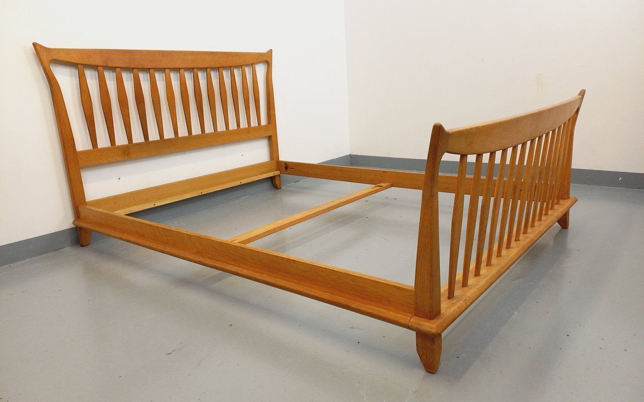 Guillerme And Chambron Double Bed In Solid Oak
