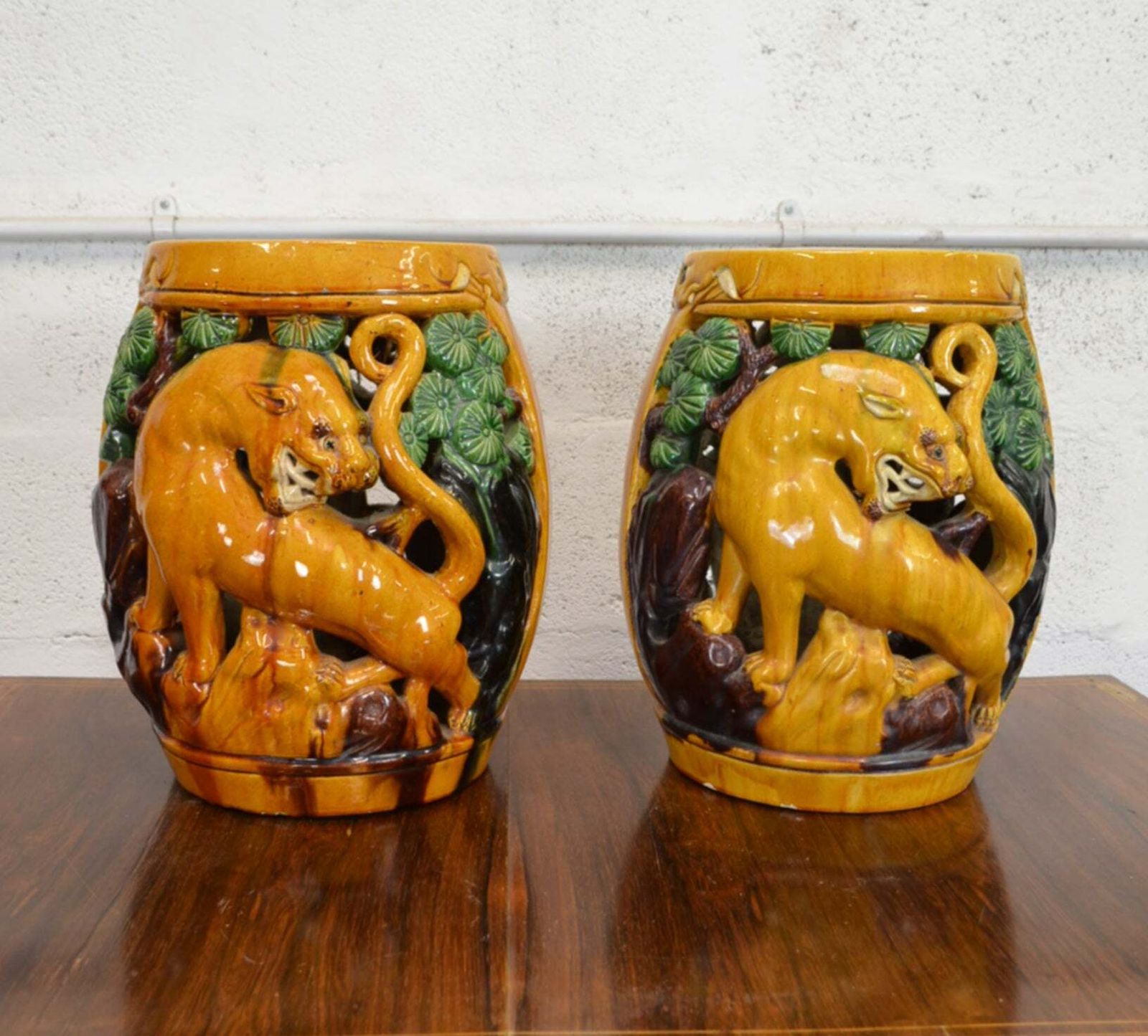A Pair Of Late 19th/Early 20th Century Chinese Barrel Garden Stool photo furniture