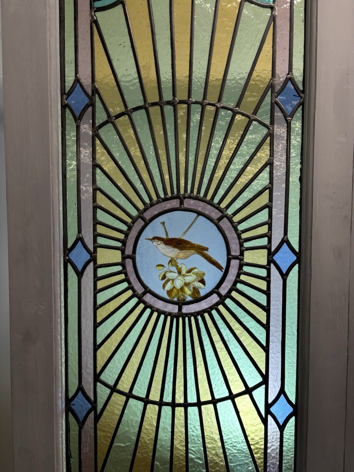 photo vinterior Antique Stained Glass French Doors Period Reclaimed Edwardian Art Deco Leaded