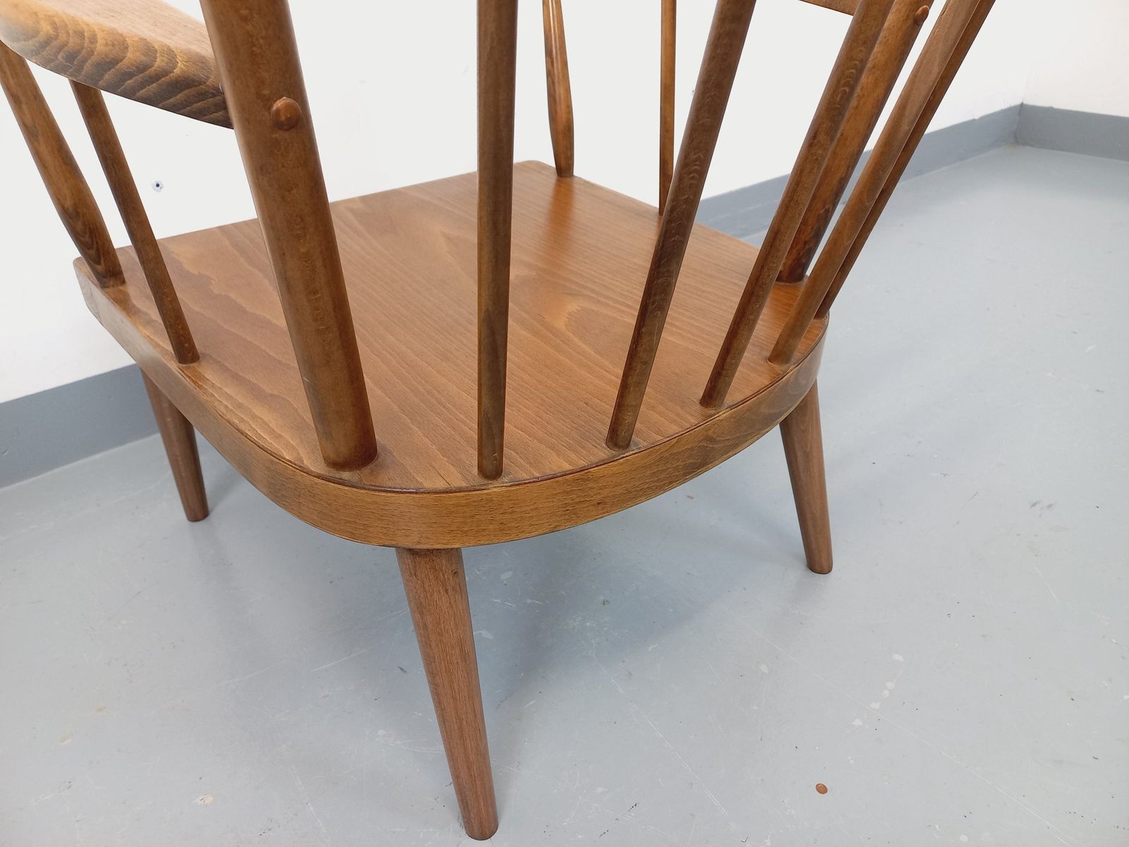 Baumann Fan Armchair, 1960s, Wooden photo vintage