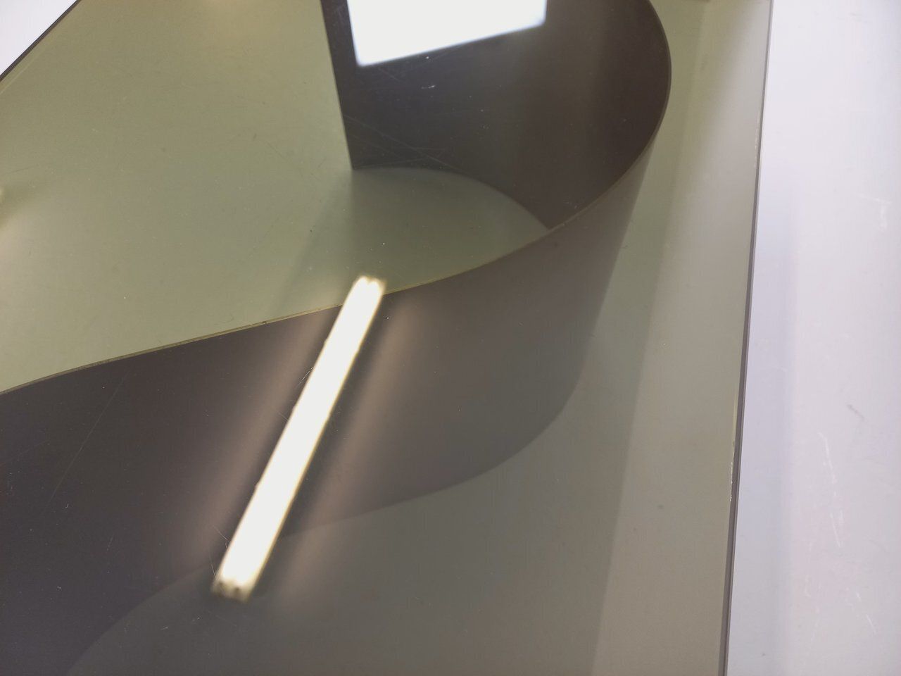 Rectangular Space Age Coffee Table From The 1970s, Made Of Steel And Smoked Glass photo 1070.0