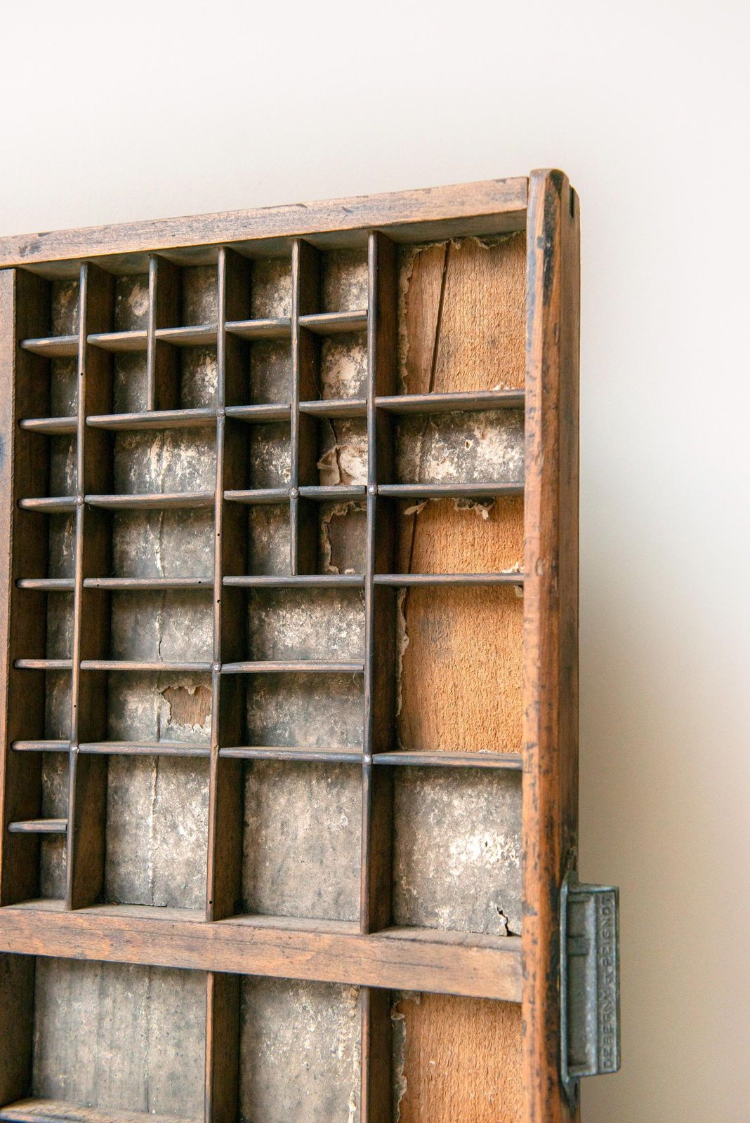 178.0 Antique French Letterpress Tray By Deberny & Peignot – Wooden Type Case With Metal Handle photo