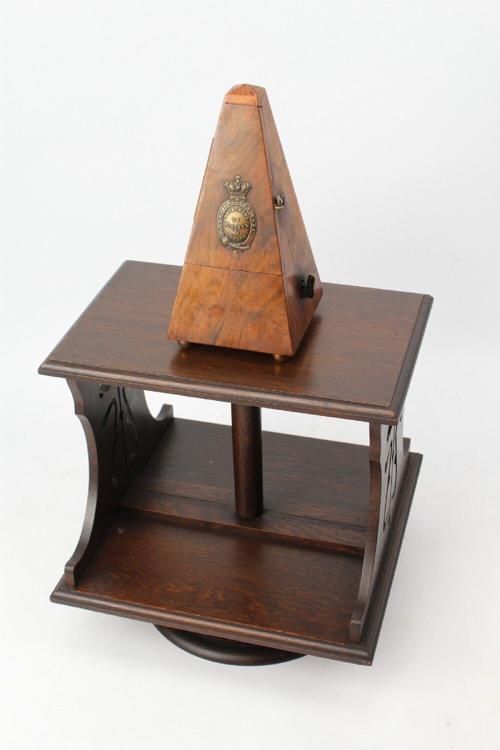 Small Edwardian Arts & Crafts Oak Table Top Revolving Bookcase photo vinterior