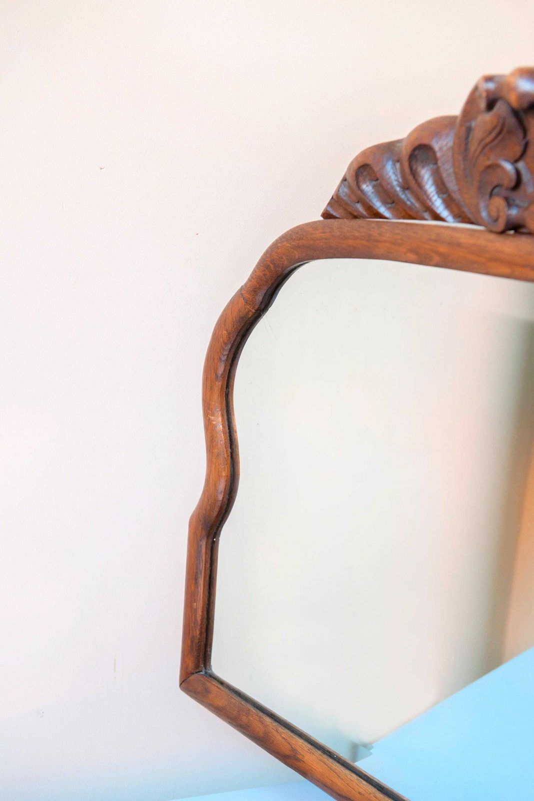 Grote Antieke Houten Schouwspiegel – Geschulpte Lijst Met Gesneden Bekroning – Geslepen Glas – Victoriaanse Stijl photo 501.0