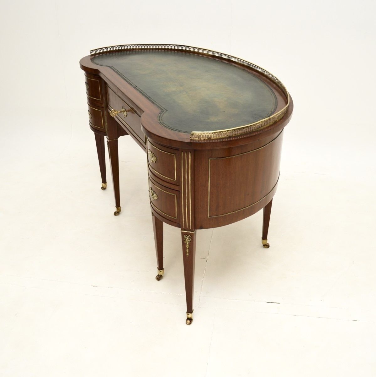 photo furniture Antique Mahogany Leather Top Austrian Empire Desk