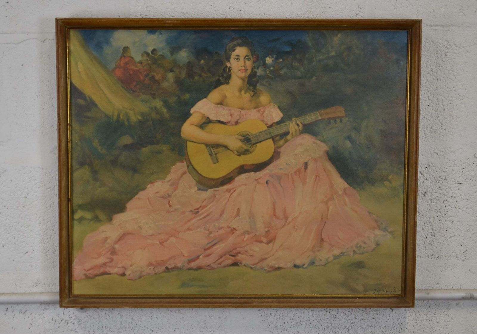 Mid Century Print   Spanish Musician   Francisco Rodriguez Sanchez Clement photo furniture