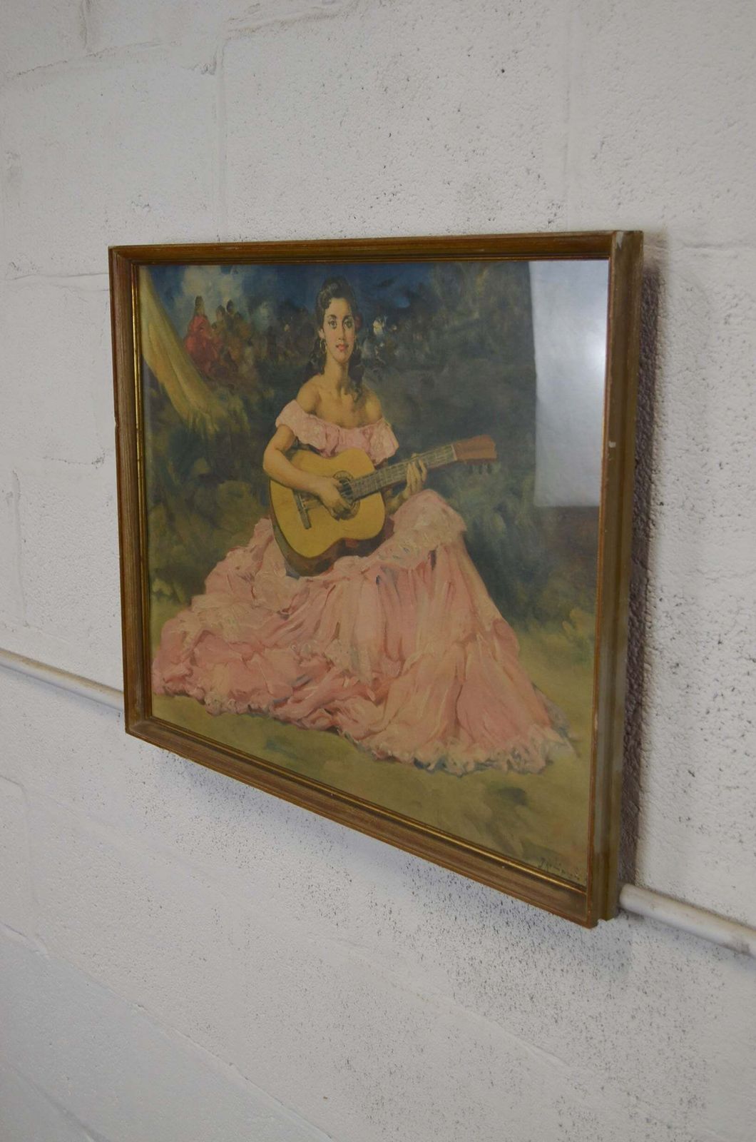 Mid Century Print   Spanish Musician   Francisco Rodriguez Sanchez Clement photo for sale