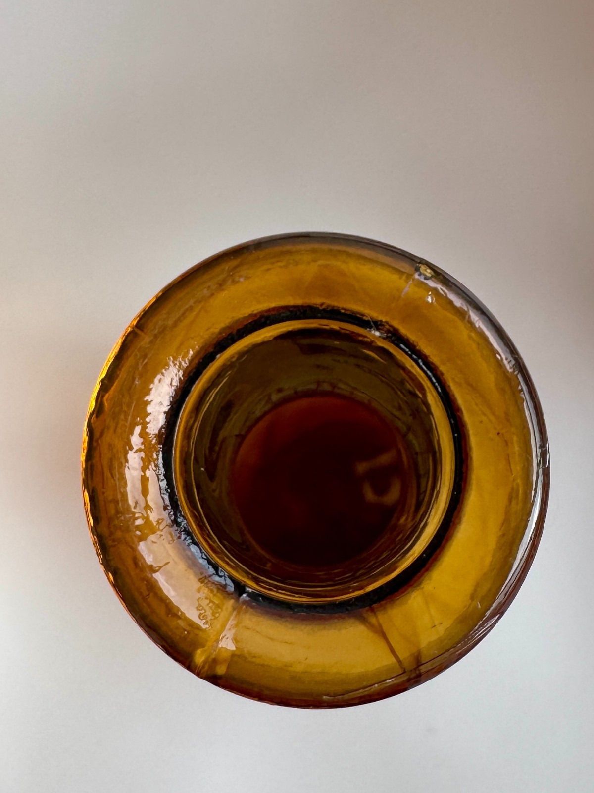 photo furniture Xl Amber Glass Empoli Genie Bottle With Stopper (Slightly Damaged) 67cm A/F