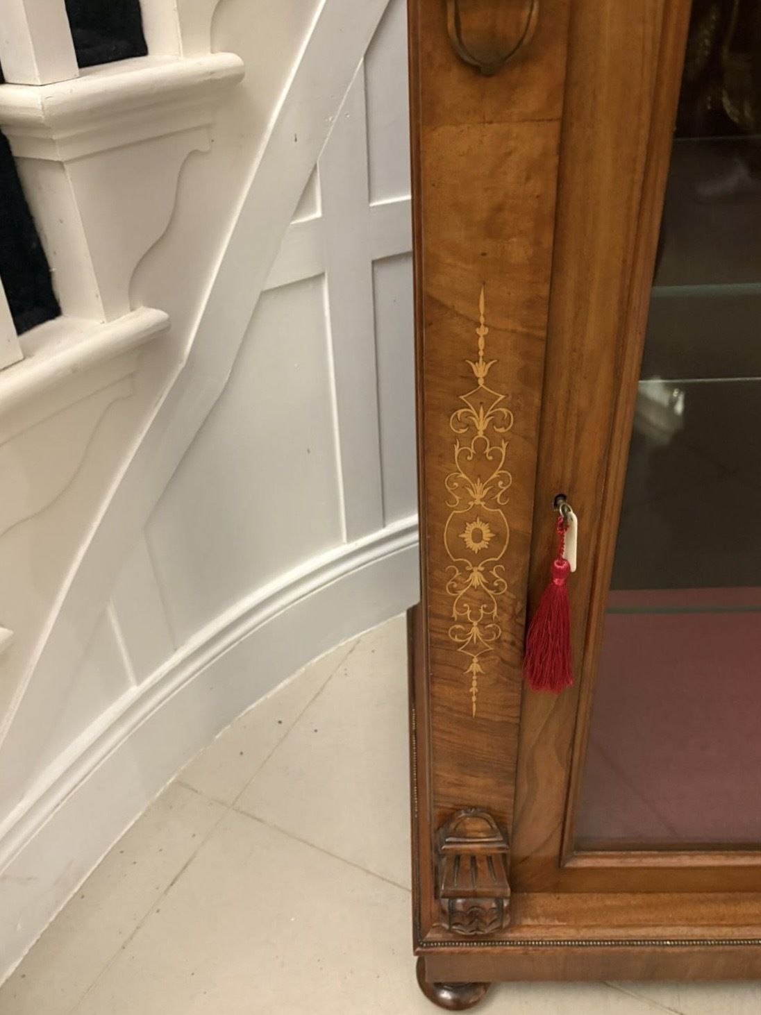 photo for sale Attractive Antique Mid 19th Century Inlaid Mahogany Display Cabinet