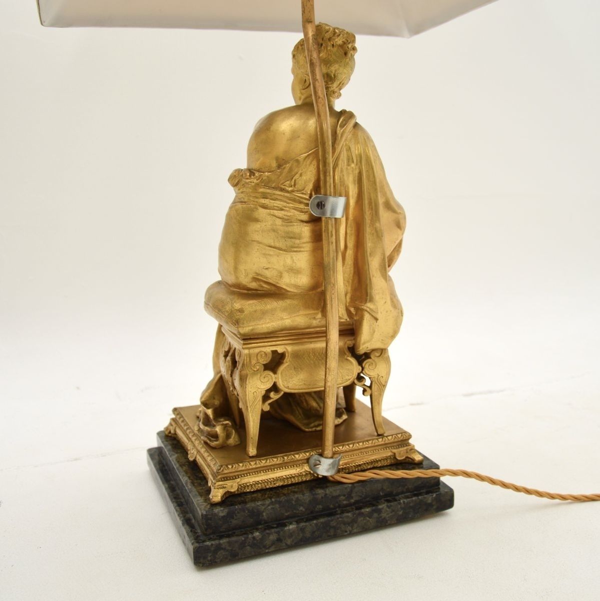 Lighting Pair Of Antique Victorian Gilt Bronze Table Lamps photo