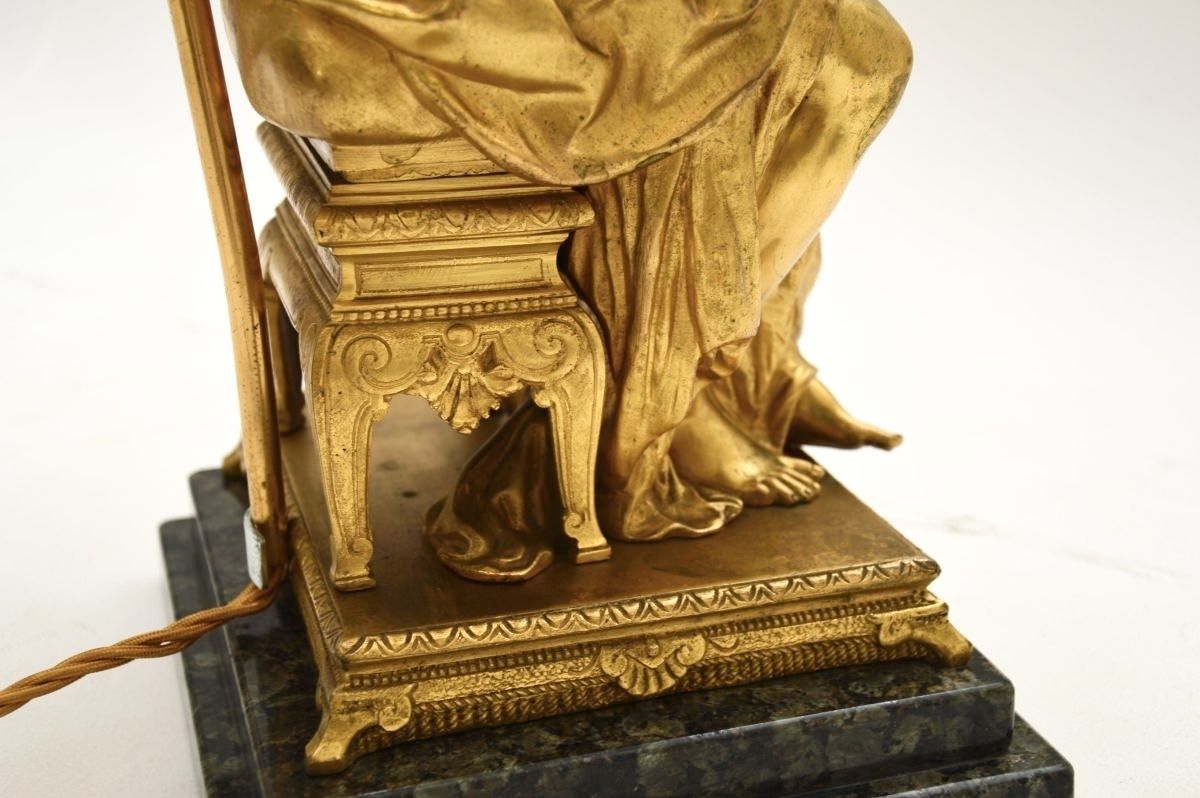 2535.0 Pair Of Antique Victorian Gilt Bronze Table Lamps photo