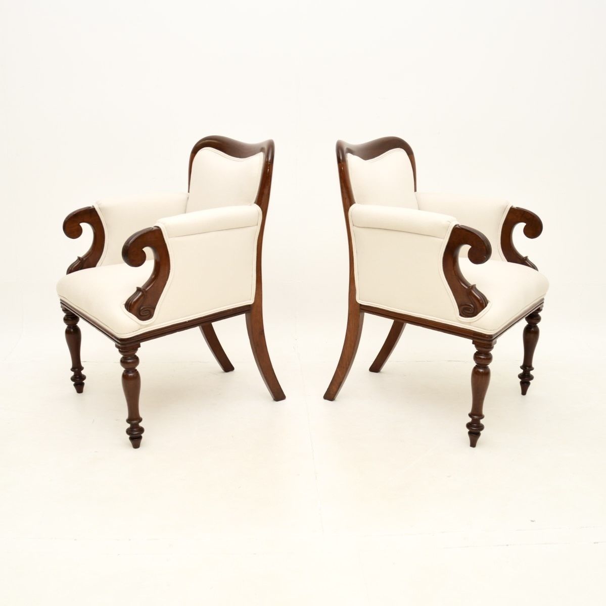 Pair Of Antique William IV Period Mahogany Armchairs photo for sale