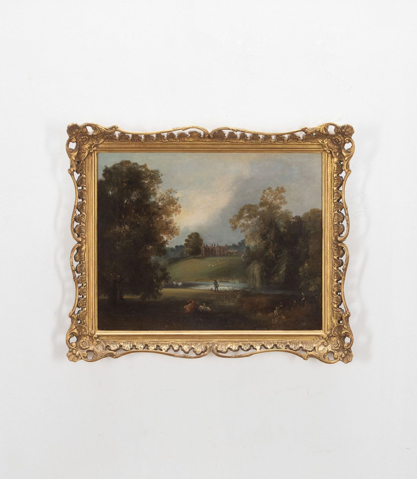 19th Century Country House Oil On Canvas
