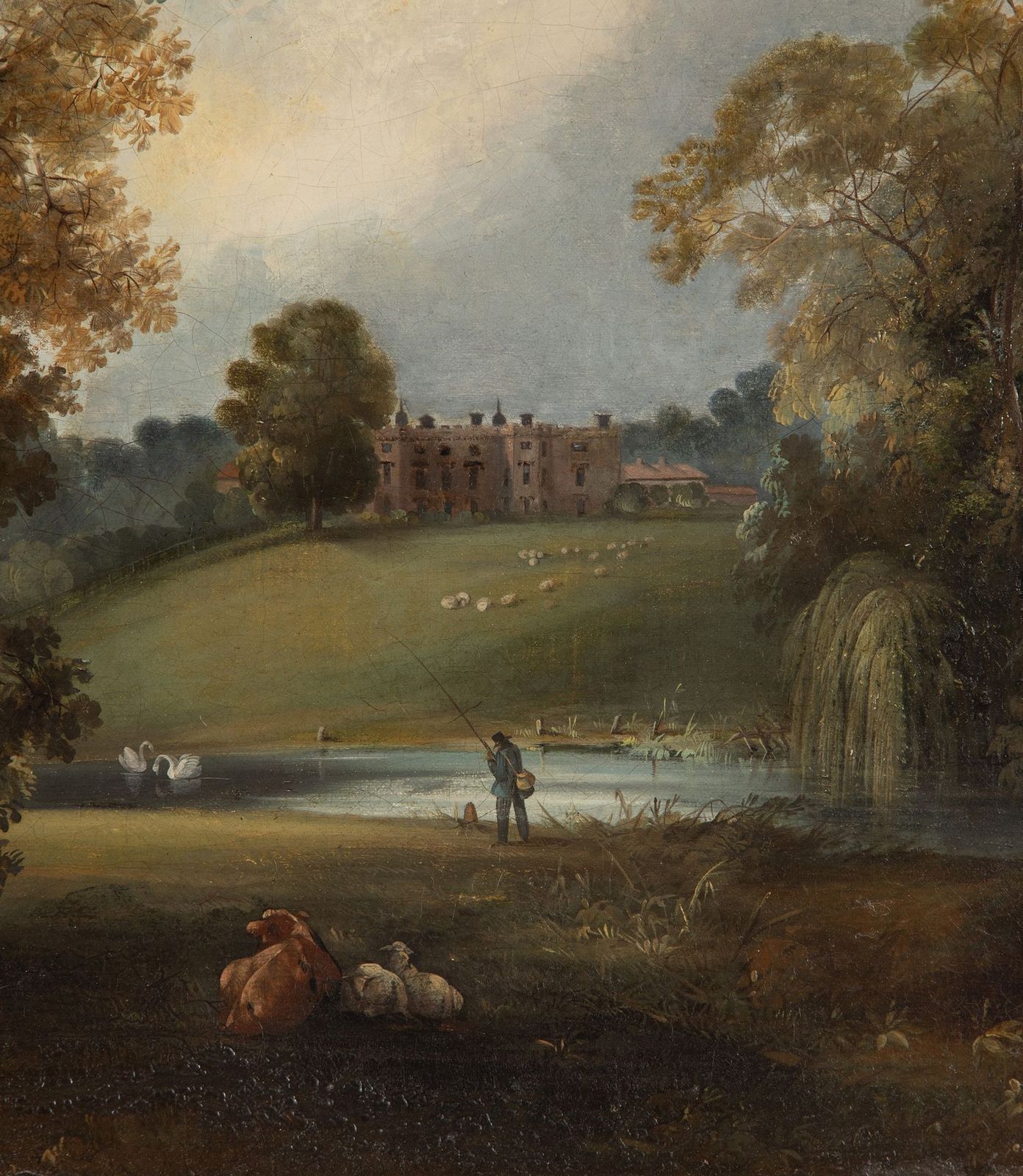 19th Century Country House Oil On Canvas photo vinterior