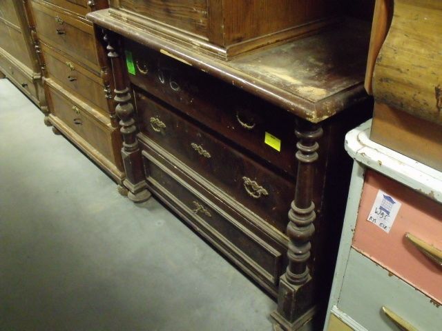 Beautiful Antique Pine 3 Drawer Decorative Pillared Chest Of Drawers photo buy