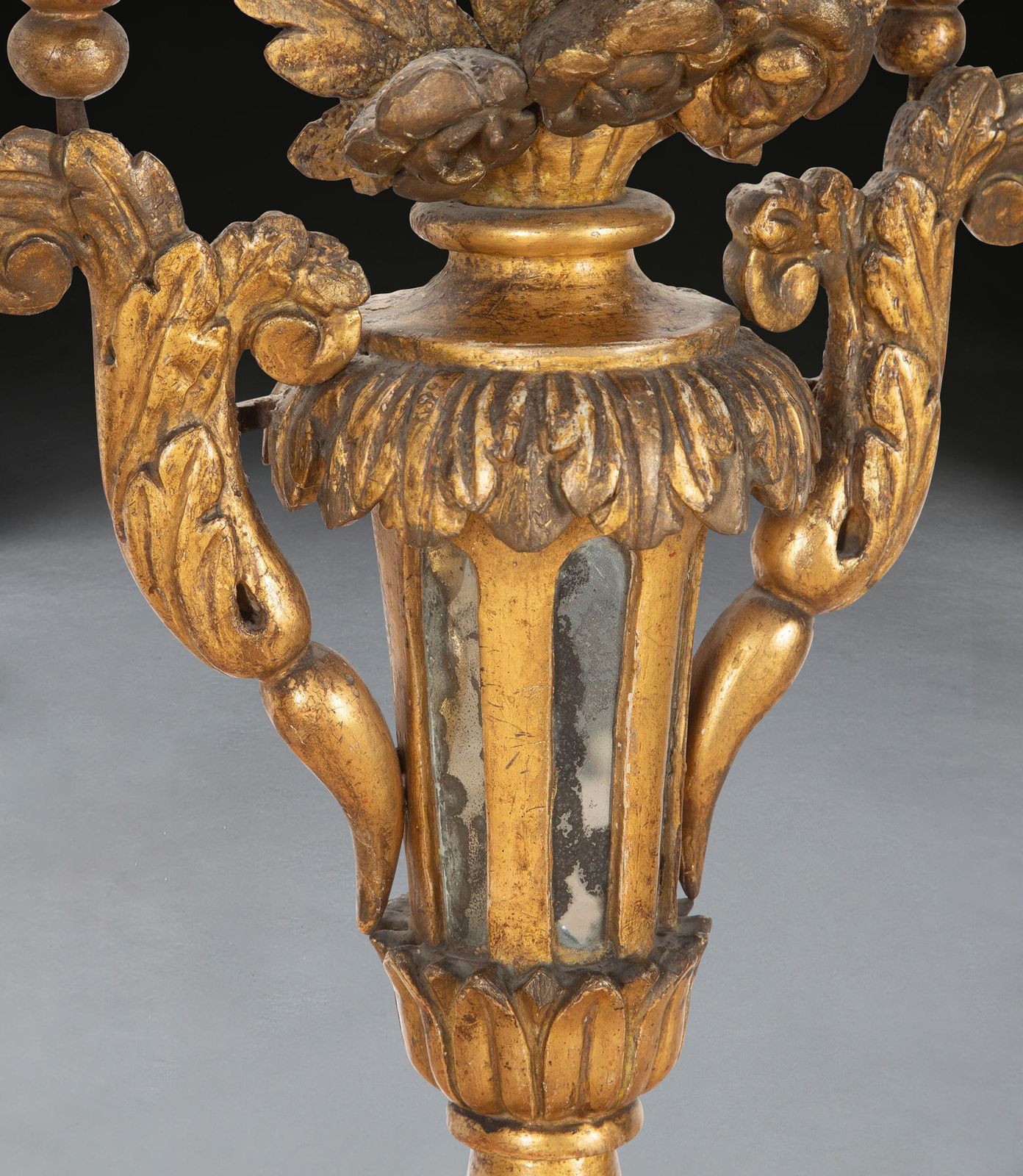 18th Century Pair Of Italian Giltwood Candelabra photo vintage