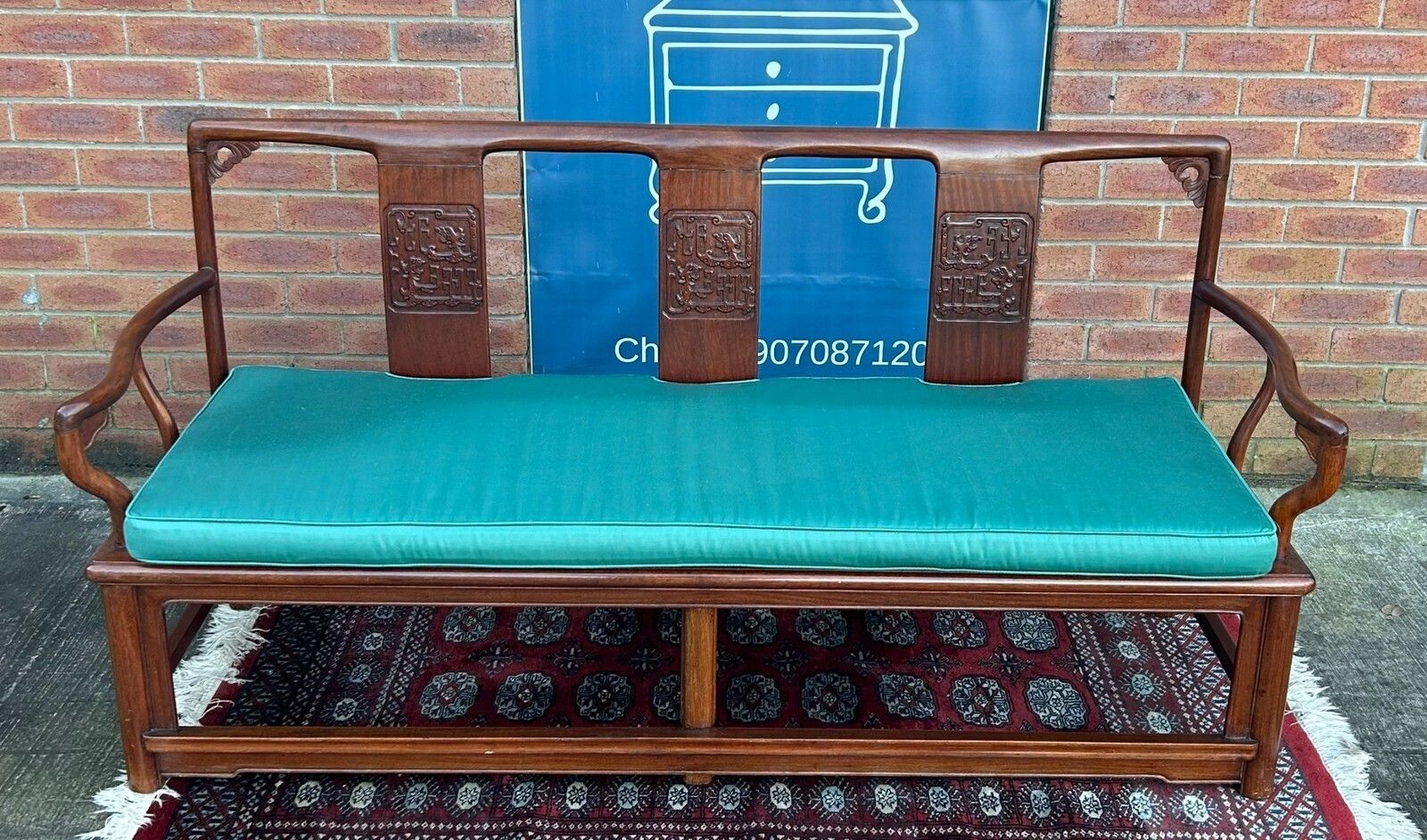 Quality Ming Style Chinese Oriental Rosewood Settle Seat Daybed Bench photo vintage
