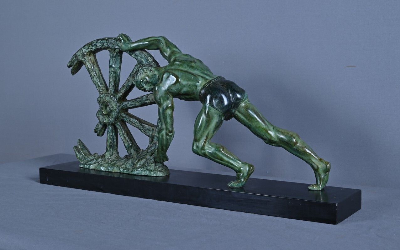 photo for sale Important Bronze Sculpture "Allegory Of Strength", Art Deco – 1940