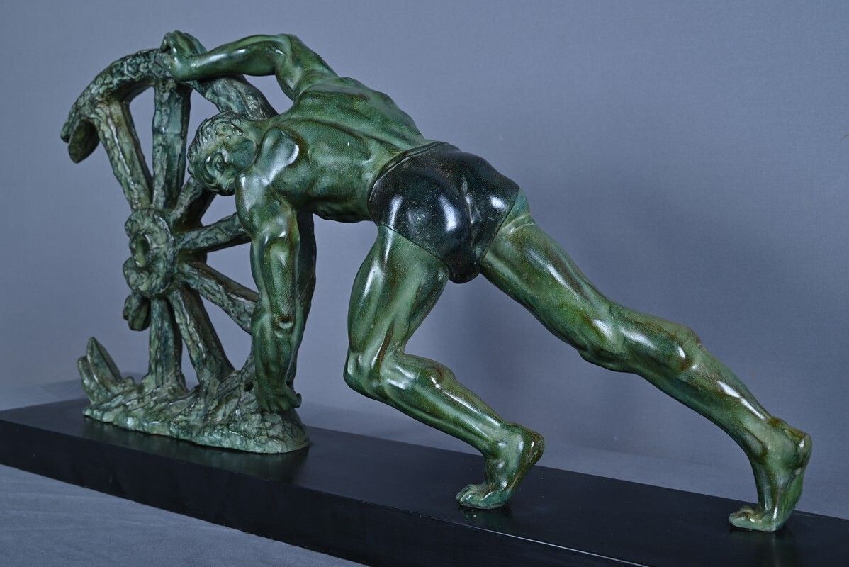Art Important Bronze Sculpture "Allegory Of Strength", Art Deco – 1940 photo
