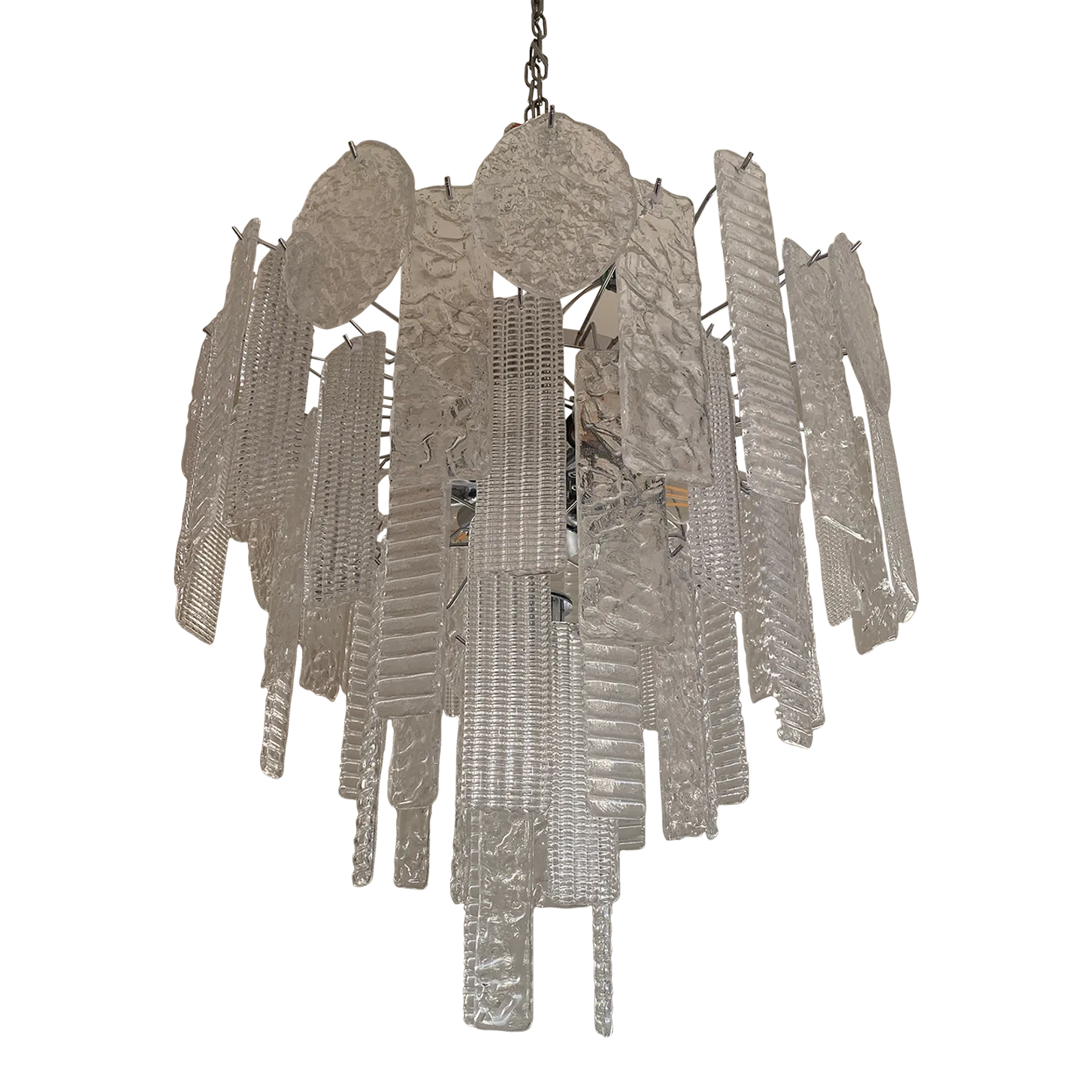 Art Deco Murano Glass Style Chandelier Clear Italian Sputnik Art By Simoeng