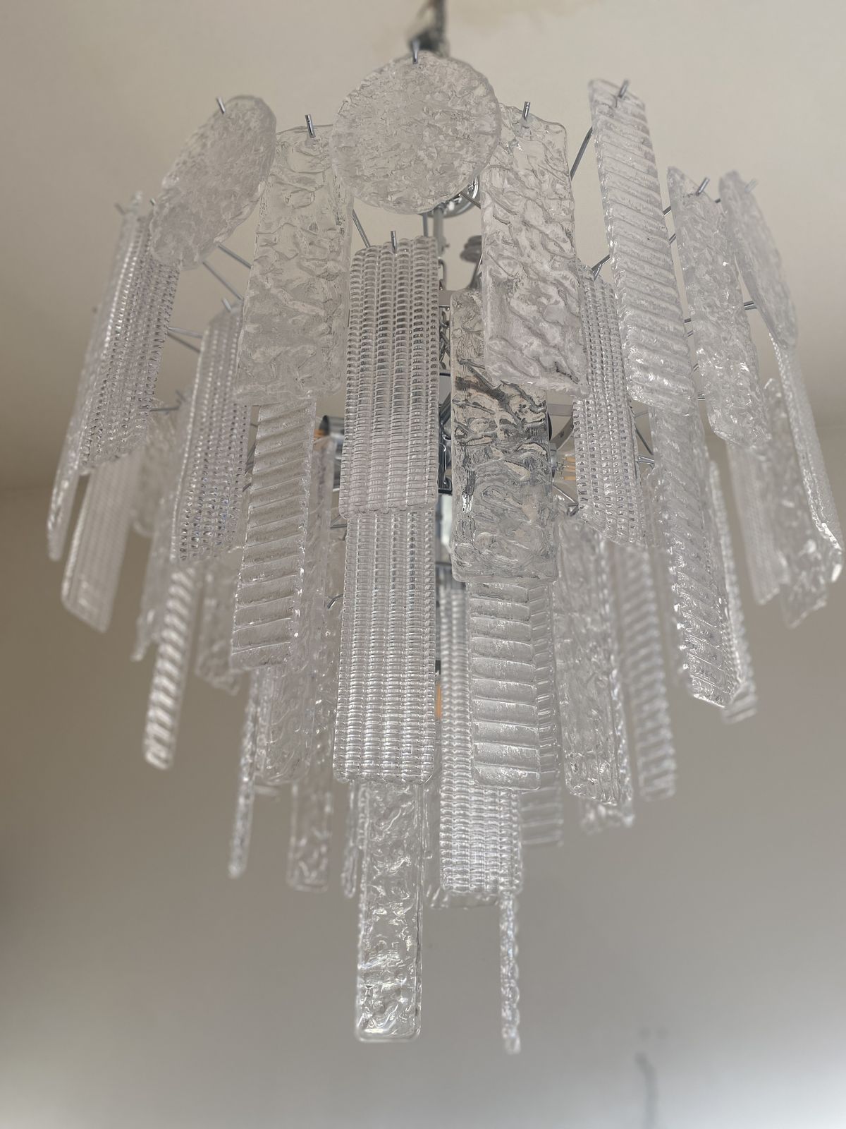 Lighting Art Deco Murano Glass Style Chandelier Clear Italian Sputnik Art By Simoeng photo