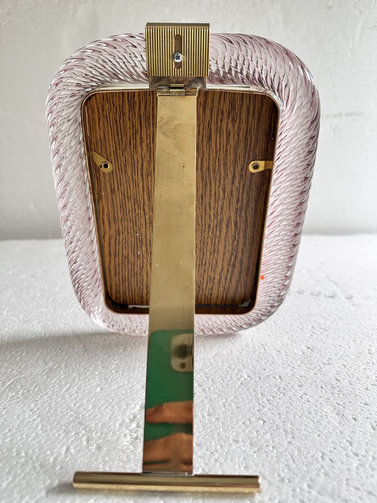 Mid Century Modern Style Ametista “Torchon” Murano Glass Picture Frame And Unaquered Brass photo for sale