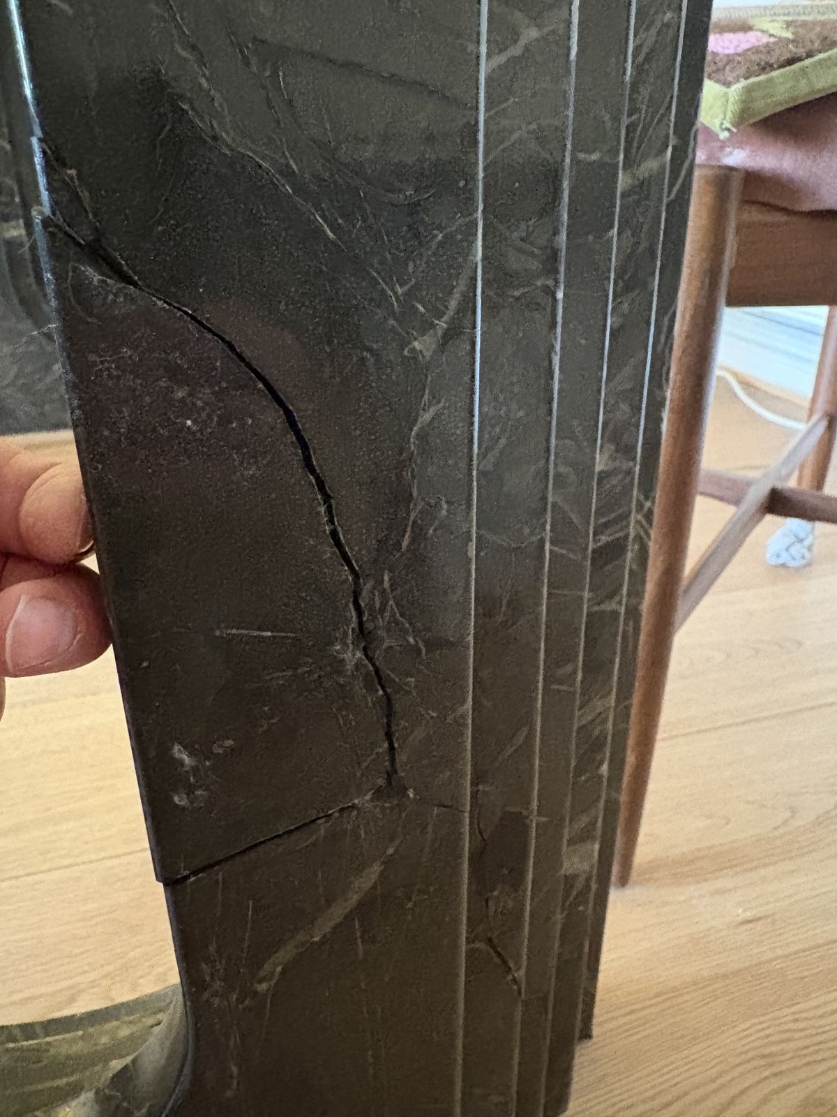 Marble And Glass Dining Table Attributed To Carlo Scarpa   In Need Of Cosmetic Repair   Please See Images photo 995.0