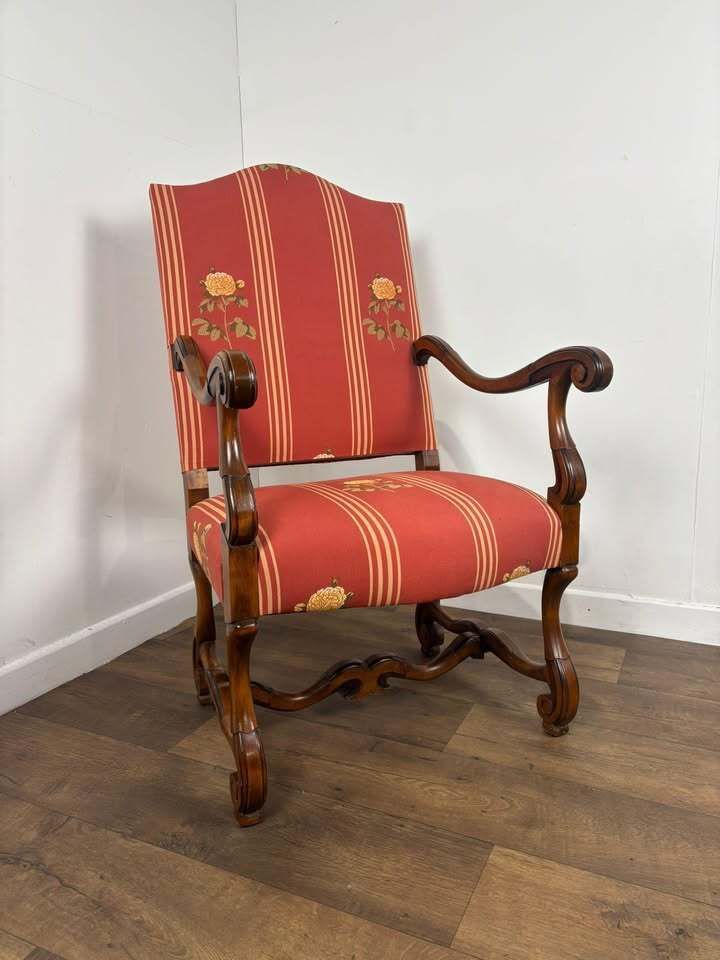 Victorian Style Reproduction Mahogany Upholstered Armchair photo Furniture