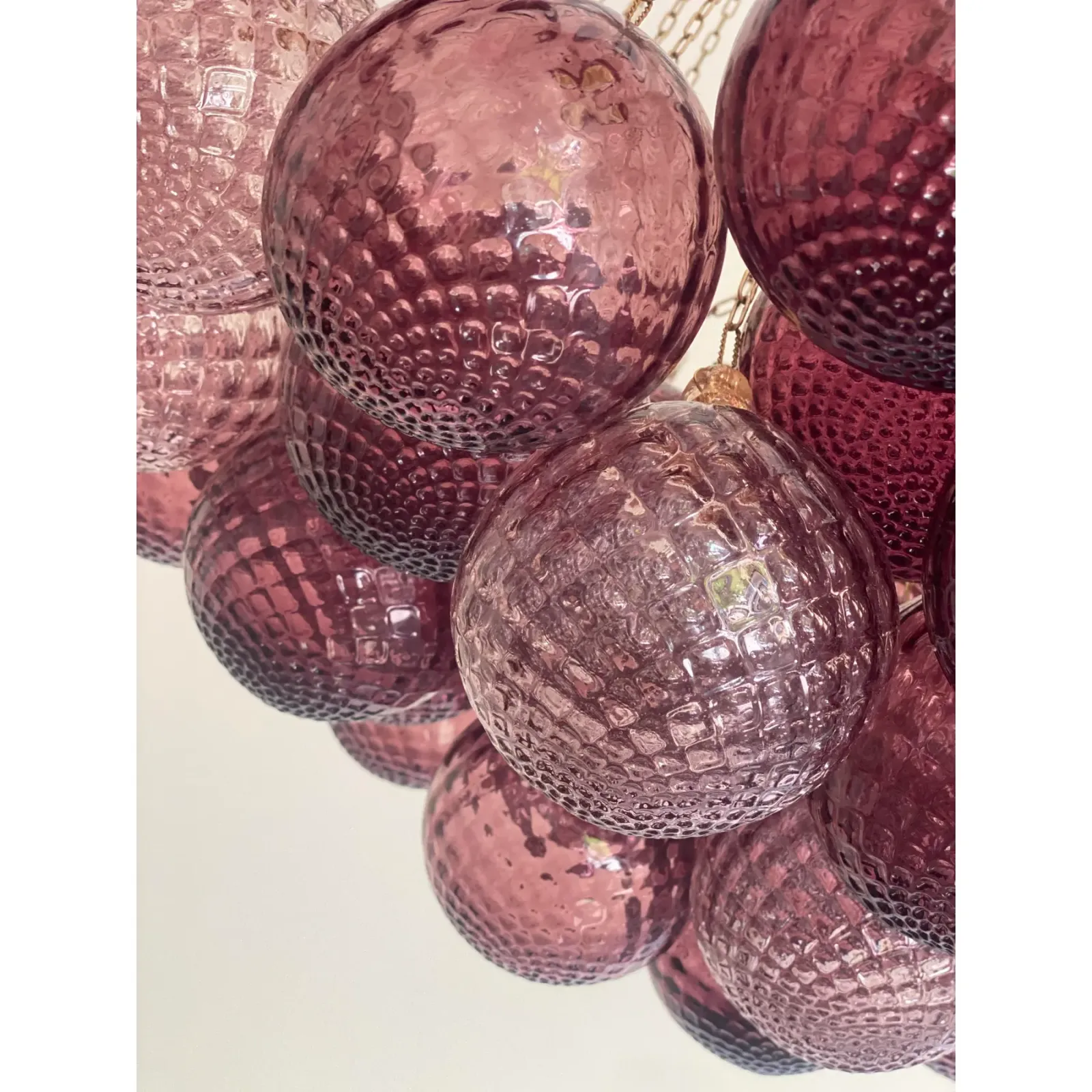 Impressive Scenographic Ametista And Pink“Ballotton” Spheres Murano Glass Flush Mount photo 31769.0