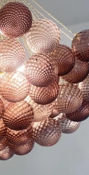 Impressive Scenographic Ametista And Pink“Ballotton” Spheres Murano Glass Flush Mount photo buy