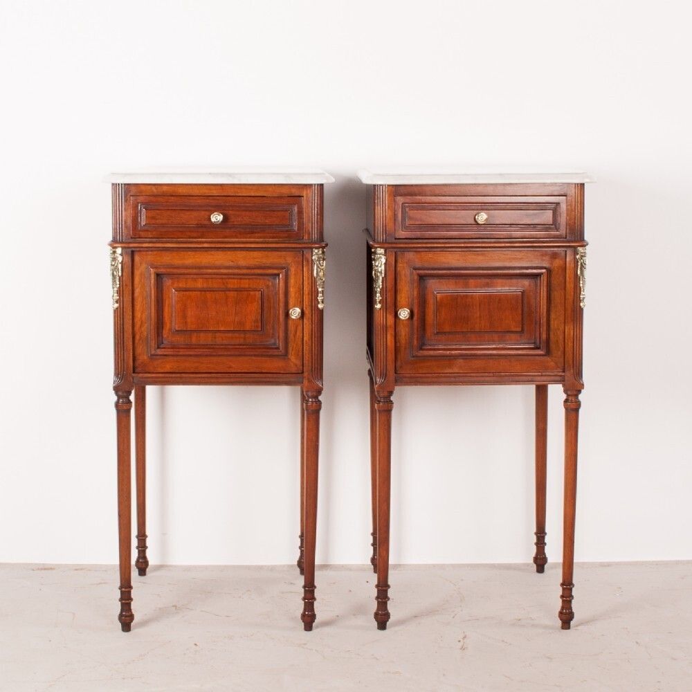 Pair Of French Walnut Bedside Cabinets photo furniture