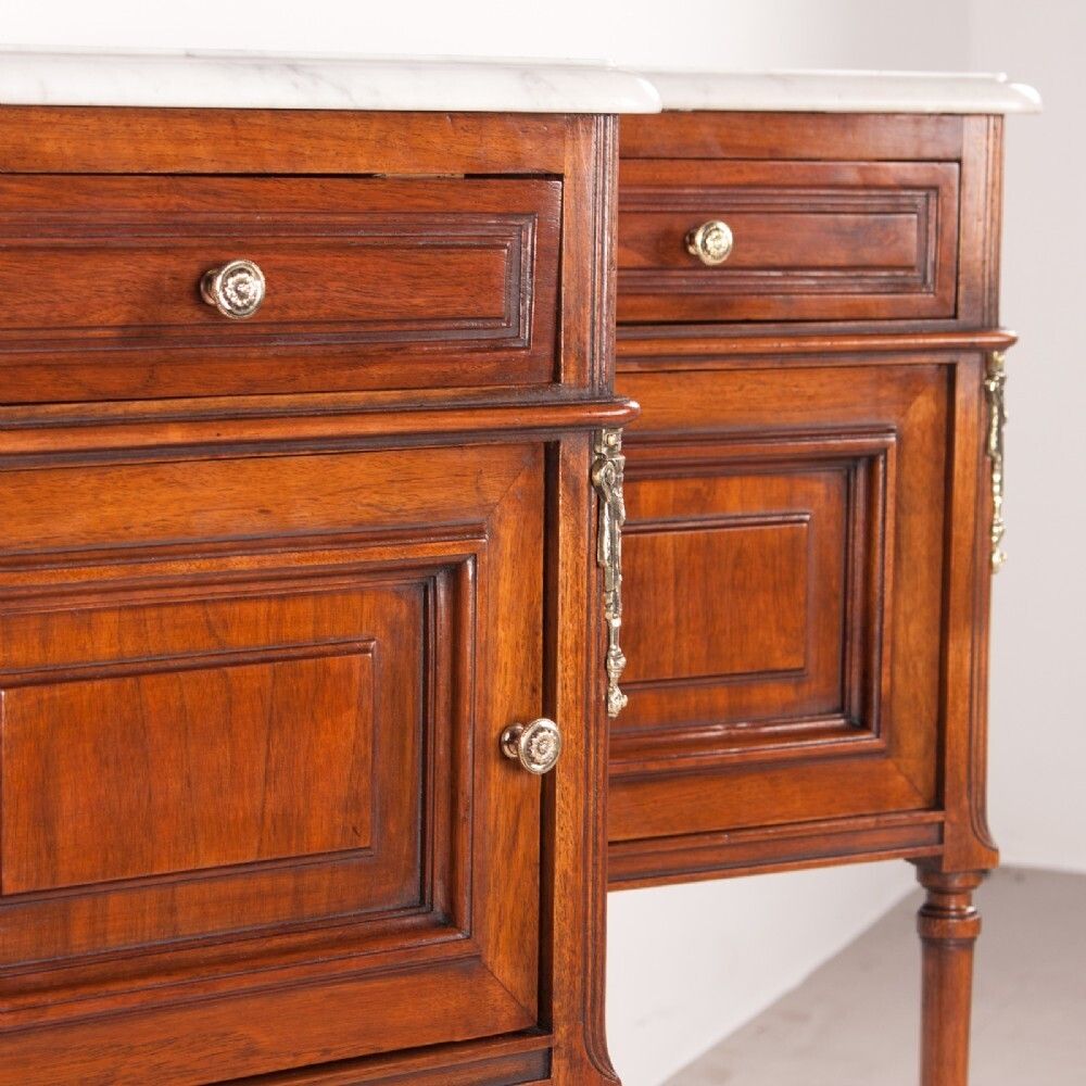 photo for sale Pair Of French Walnut Bedside Cabinets