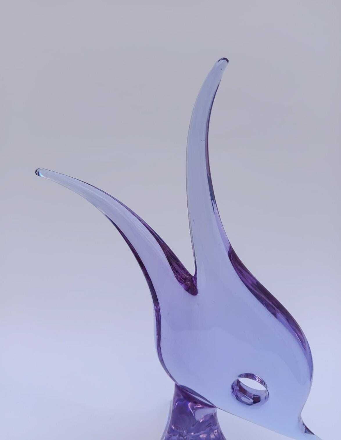 Large Murano Glass Sculpture Designed By Licio Zanetti, Alexandrite Fish, Vintage, 48 Cm photo Art