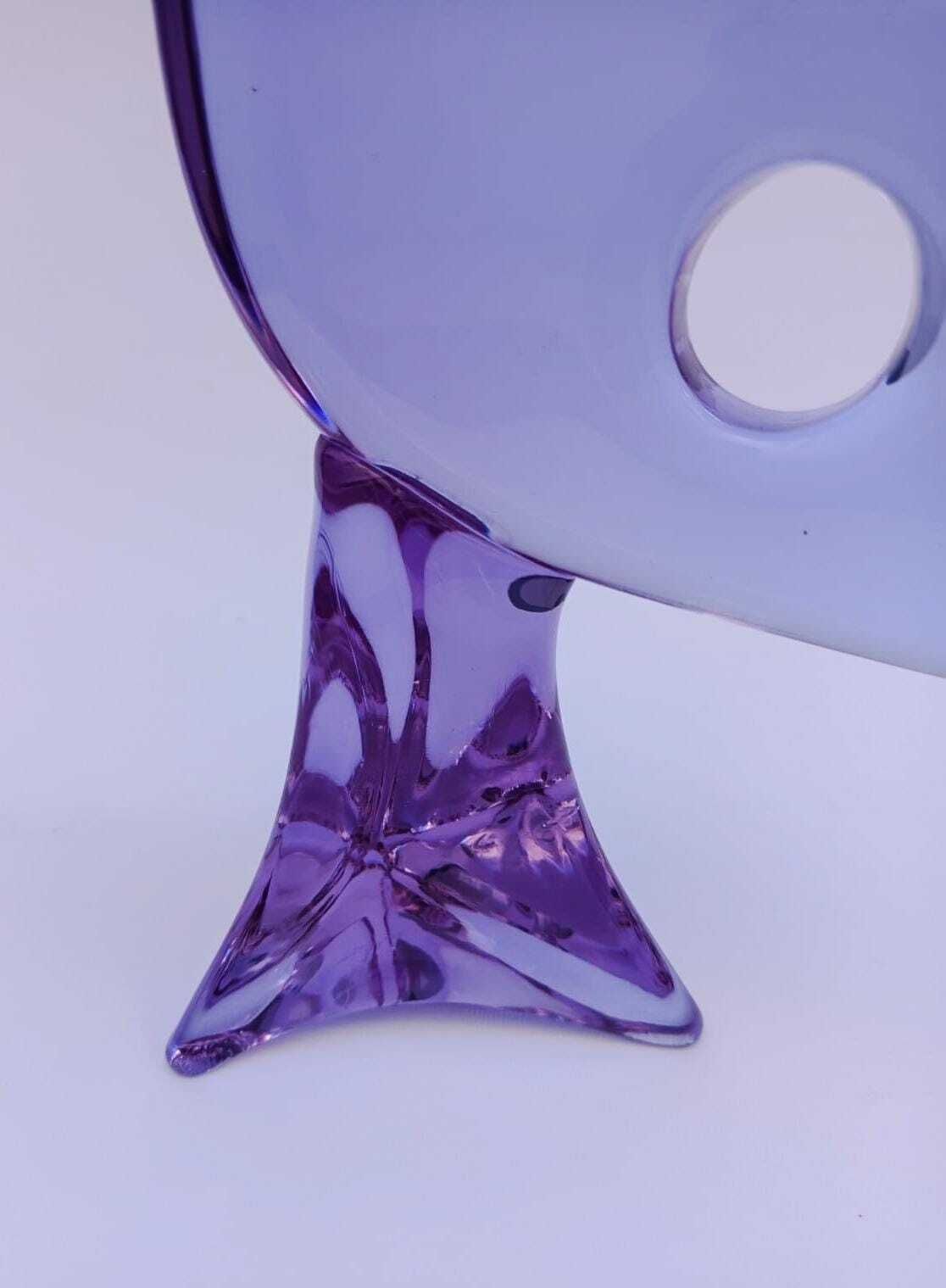 Large Murano Glass Sculpture Designed By Licio Zanetti, Alexandrite Fish, Vintage, 48 Cm photo vinterior