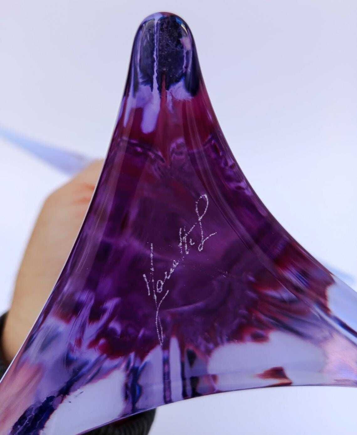photo for sale Large Murano Glass Sculpture Designed By Licio Zanetti, Alexandrite Fish, Vintage, 48 Cm