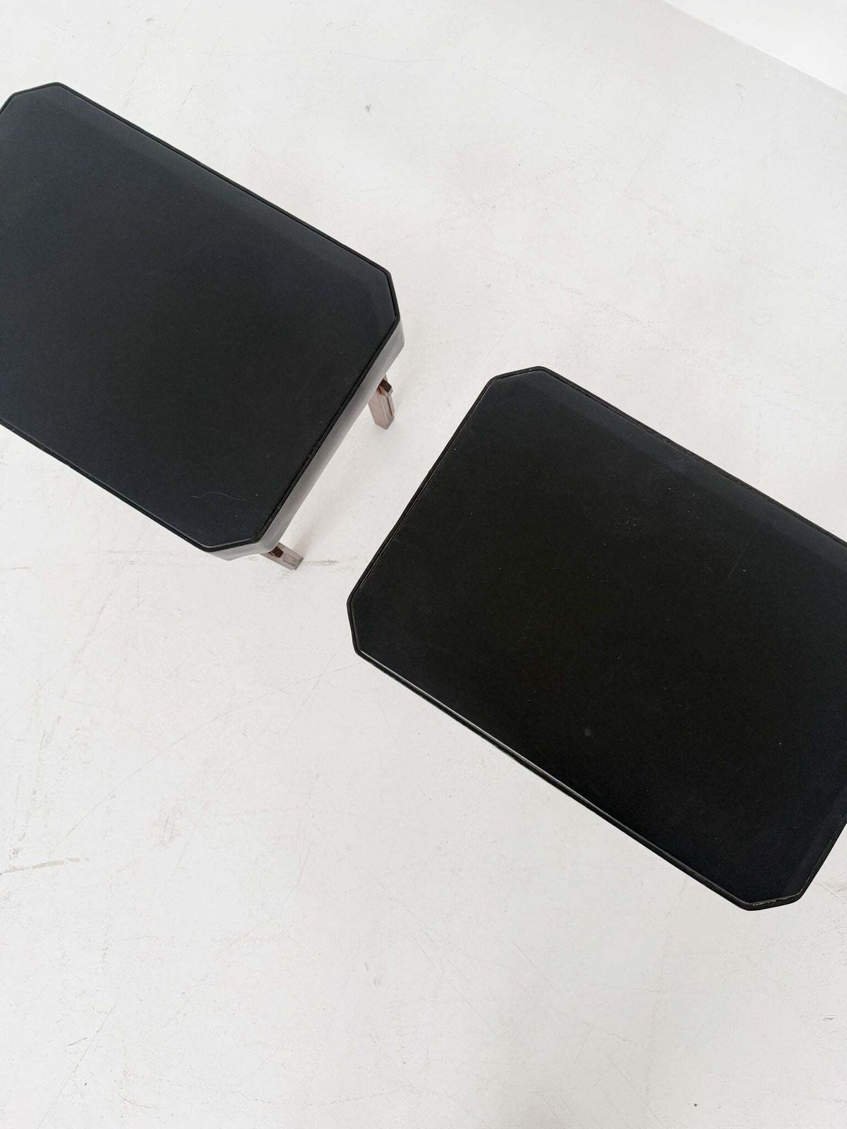 Pair Of Stools/Seats In Wood And Black Vinyl, 1950s–1960s photo 210.0