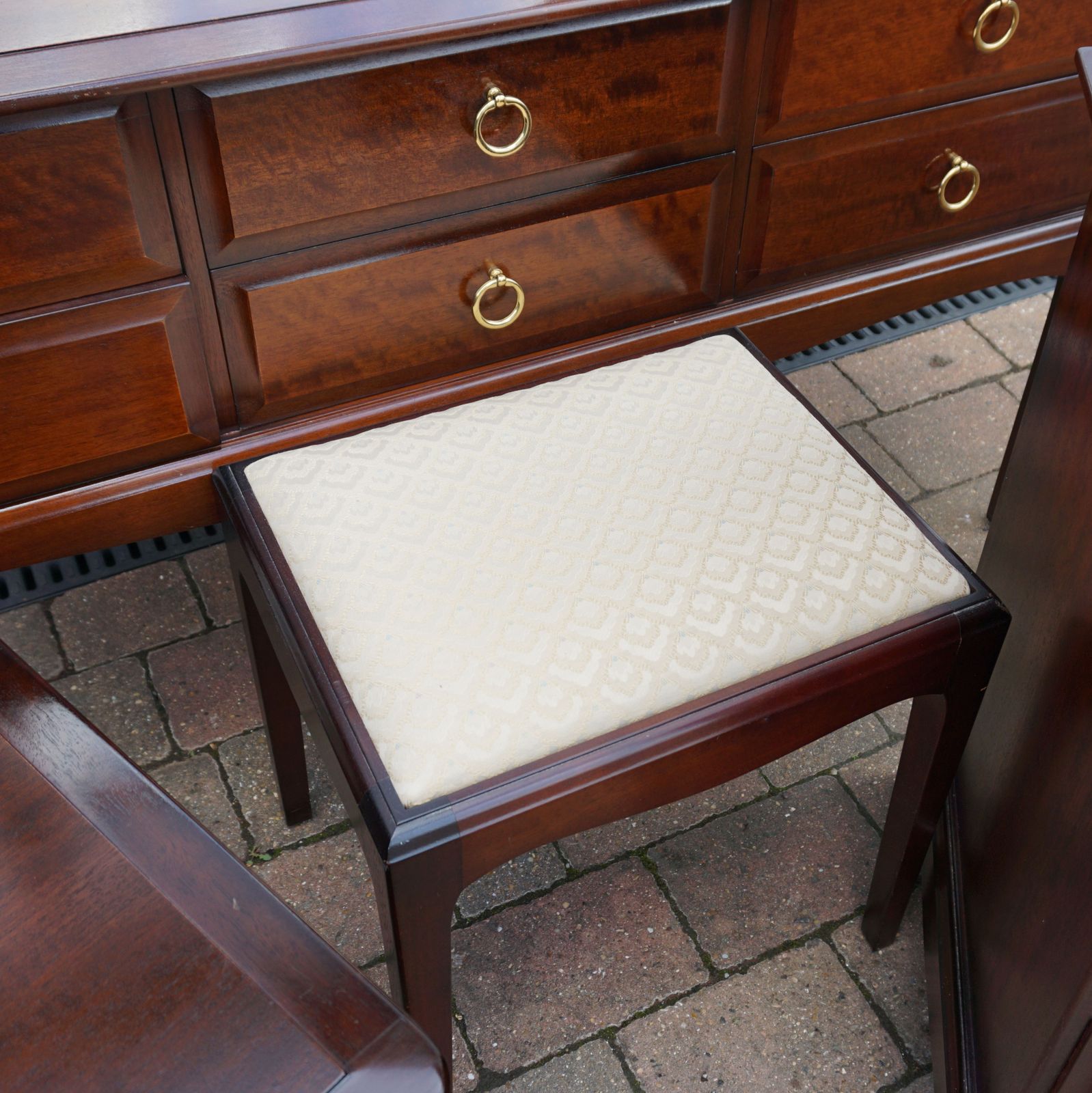 Stag Minstrel Bedroom Set Solid Wood Job Lot Bedside & Dressing Table And Lowboy Chest Of Drawers photo buy