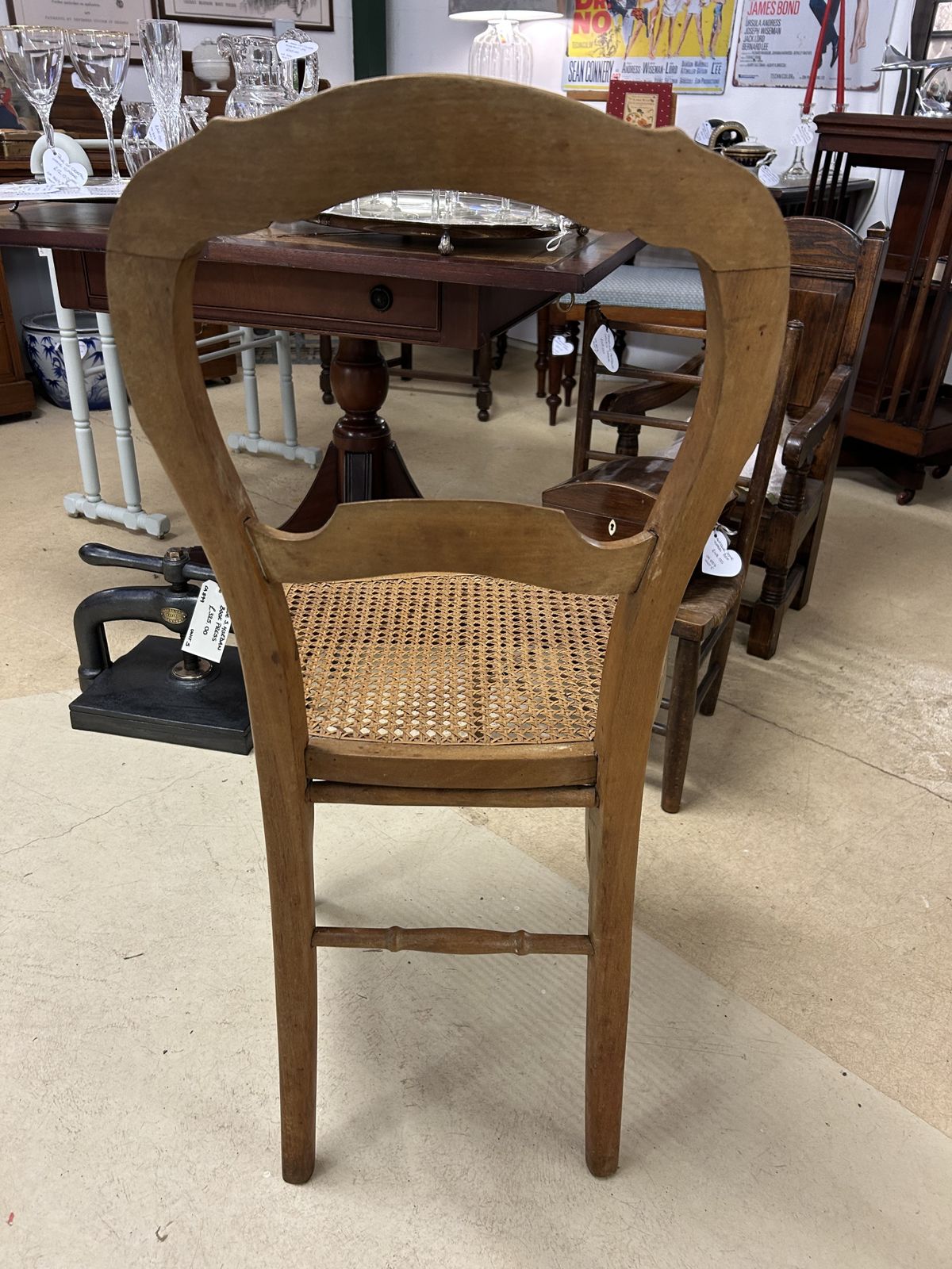 Antique French Cane Seat Chair photo for sale
