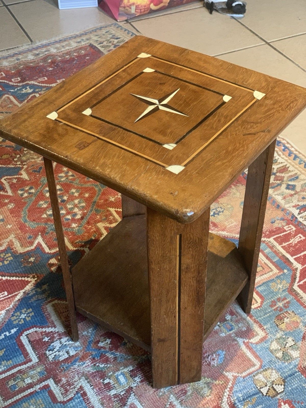 A Small Arts And Crafts Inlaid Lamp Table With Middle Eastern Influence. photo 225.0