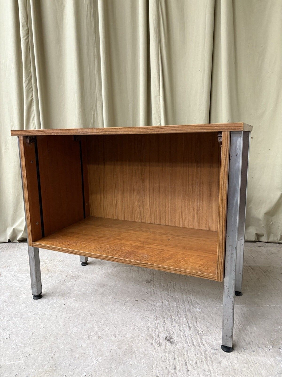 Vtg Late Mid Century Modernist Media Cabinet Unit Sideboard Lp Storage R987 photo Furniture