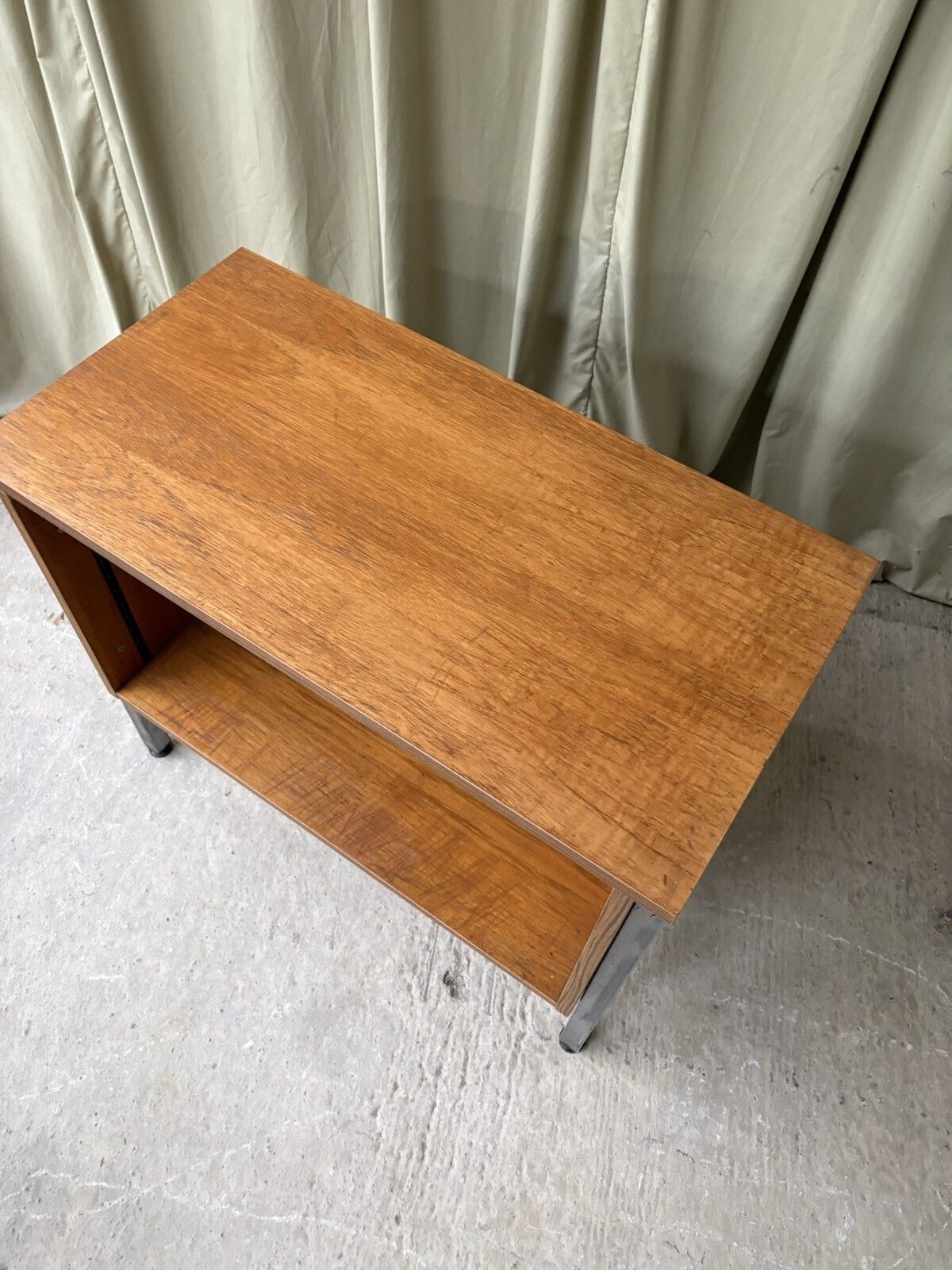 Vtg Late Mid Century Modernist Media Cabinet Unit Sideboard Lp Storage R987 photo vintage