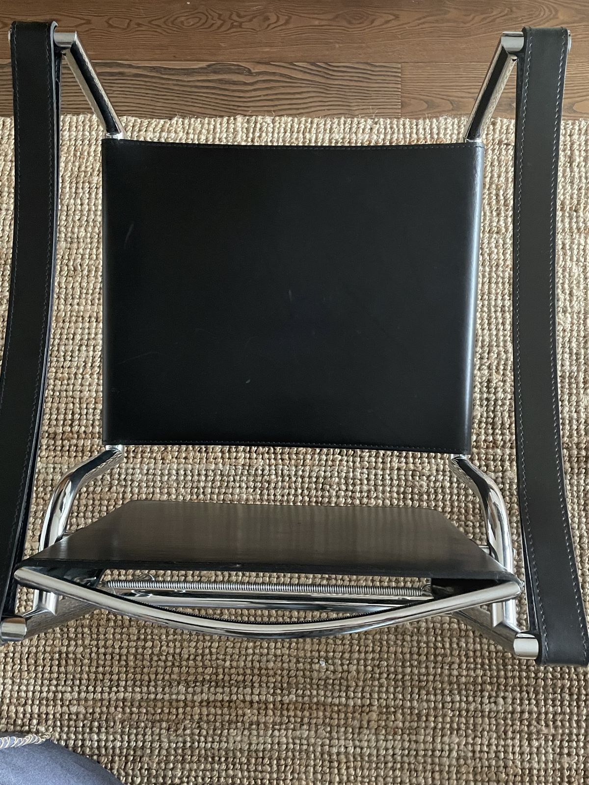 Pair Of Le Corbusier Vintage 1970s Black Leather Armchairs Model Lc1 For Cassina. photo vintage