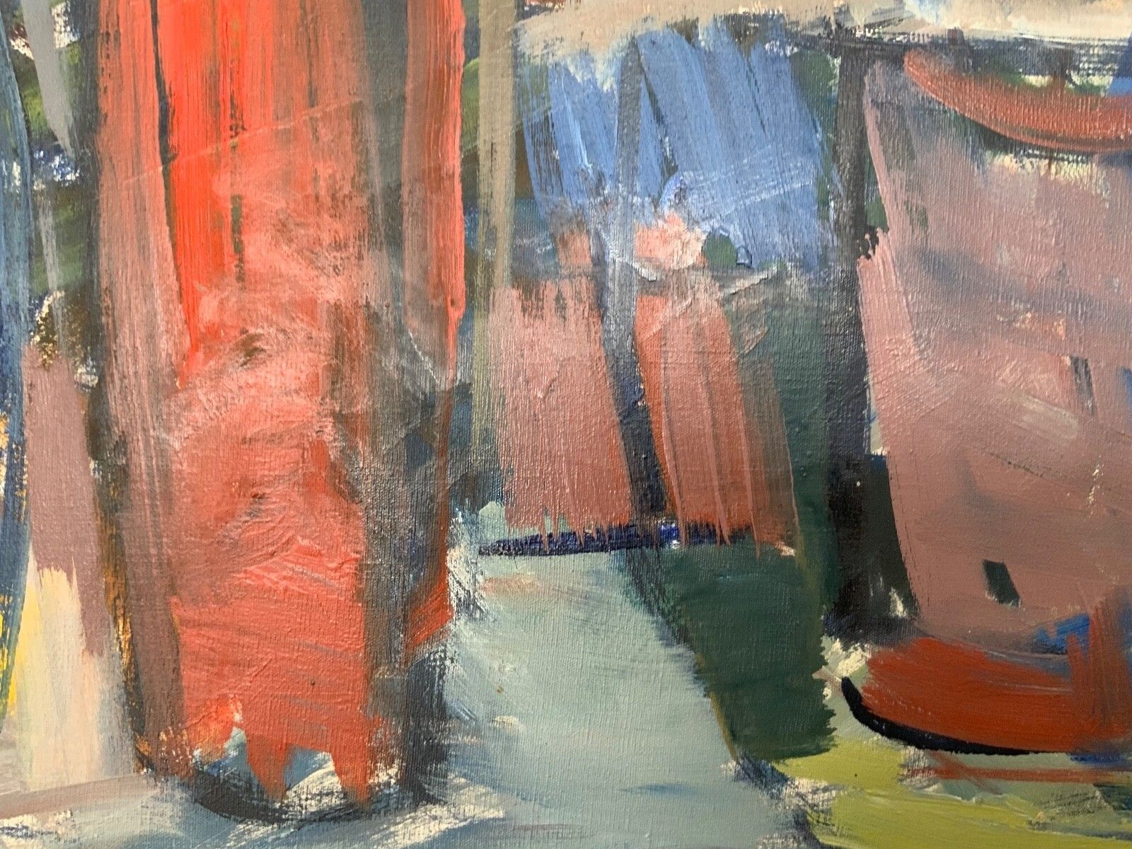 photo for sale Vintage Modernists Oil Painting Still Life With Red Bottle, Signed Falck, 1960s