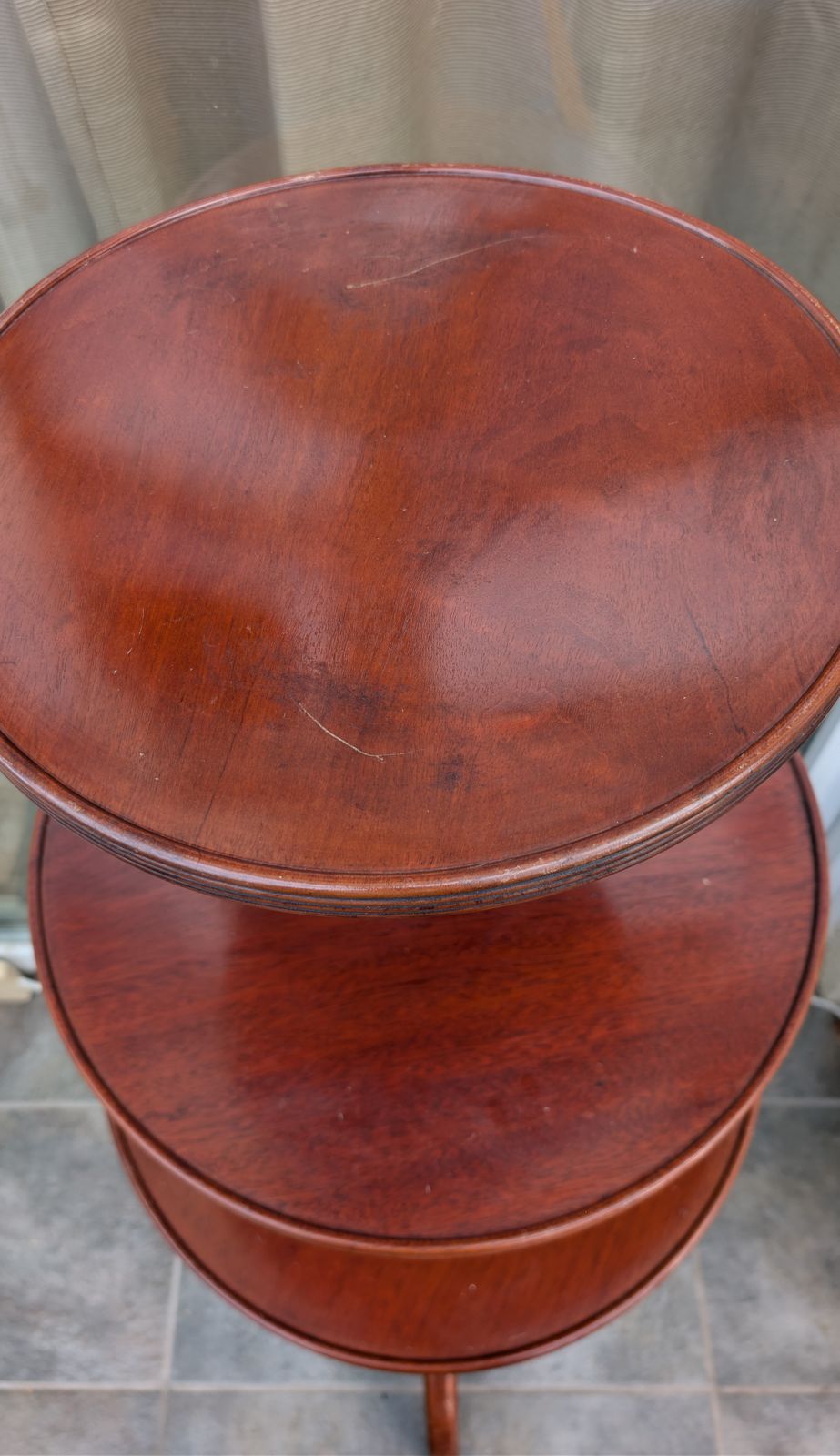 photo furniture Mahogany Three Tier Revolving Dumb Waiter – Restoration Project