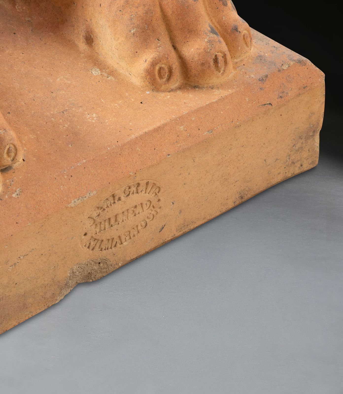 1000.0 Large Pair Of 19th Century Terracotta Lions photo