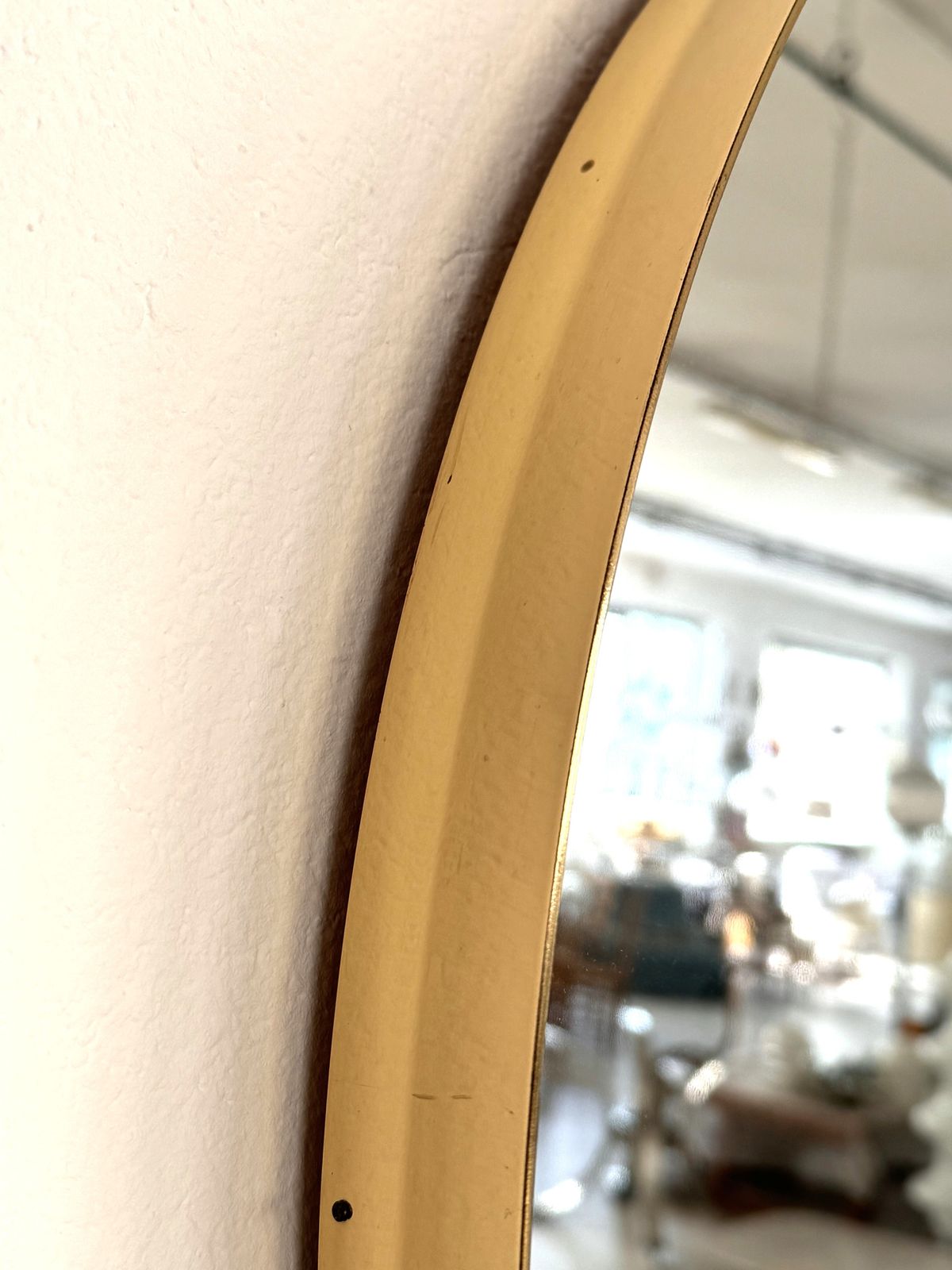 photo furniture Midcentury Round Wall Mirror By Vereinigte Werkstätten München, 1970