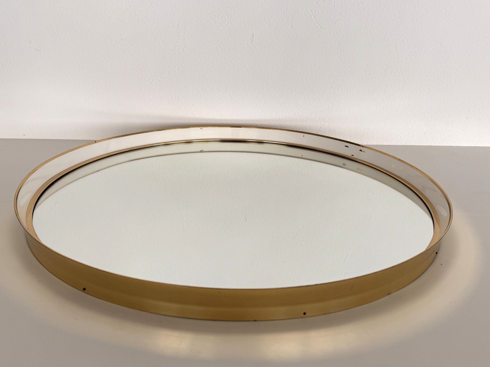 1299.0 Midcentury Round Wall Mirror By Vereinigte Werkstätten München, 1970 photo
