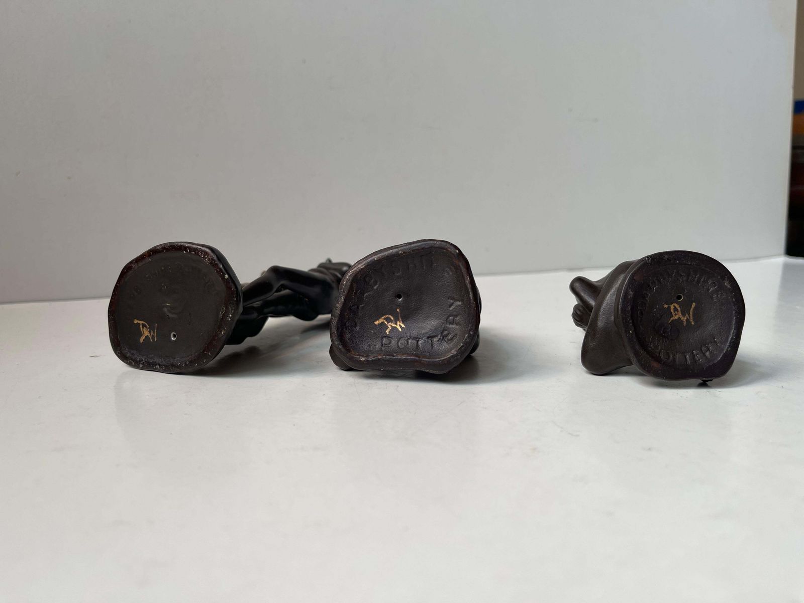 photo for sale Darbyshire Pottery Family Of Aboriginal Indigenous Figurines, 1950s, Set Of 3